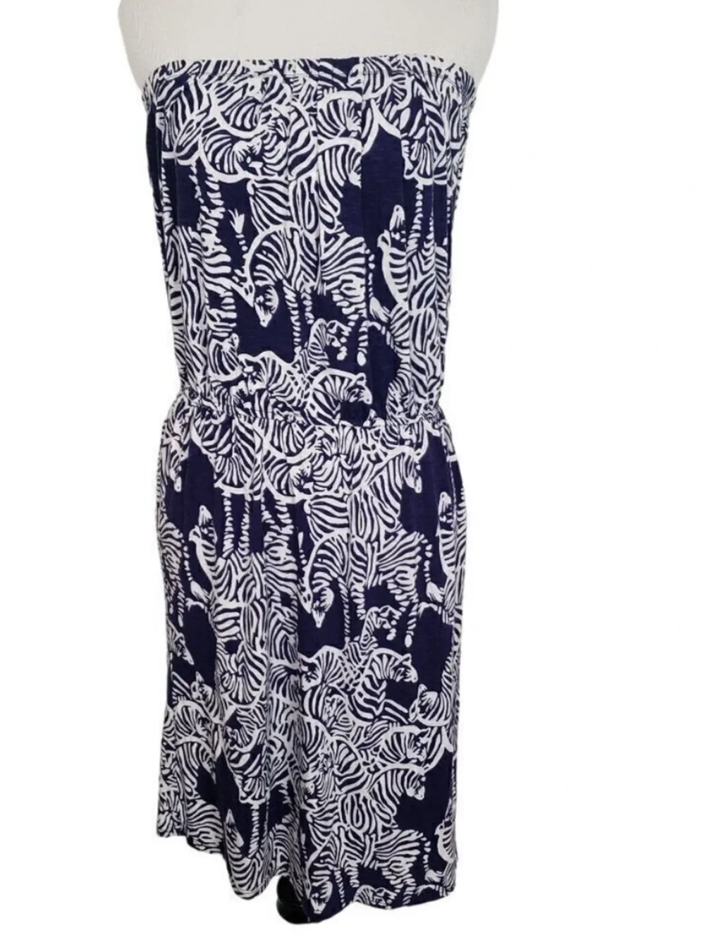 Lilly Pulitzer Matyson Strapless Mini Dress  Navy I Herd You Zebra Print Women S - Picture 2 of 14